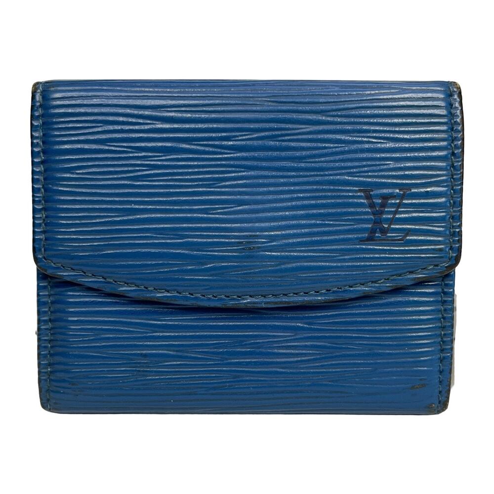 Louis Vuitton Epi Toledo Blue Viennois Wallet 1996 Made in Spain Compact Luxury